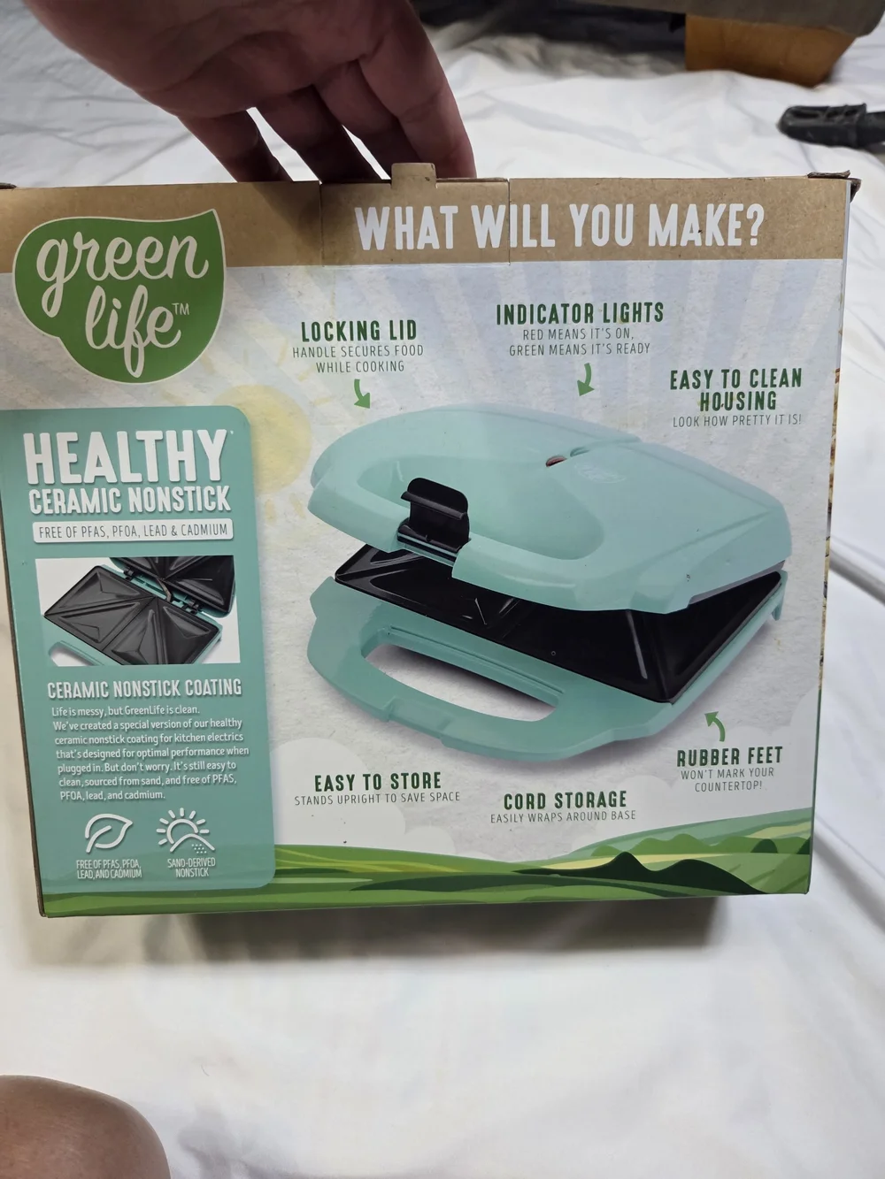 Sandwich Pro - Turquoise Ceramic Nonstick Sandwich Maker